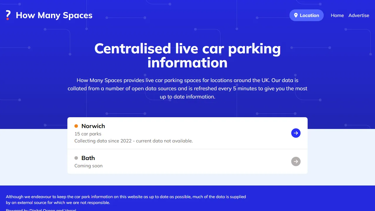 parkbot.co.uk - Real Time Parking Availability App screenshot