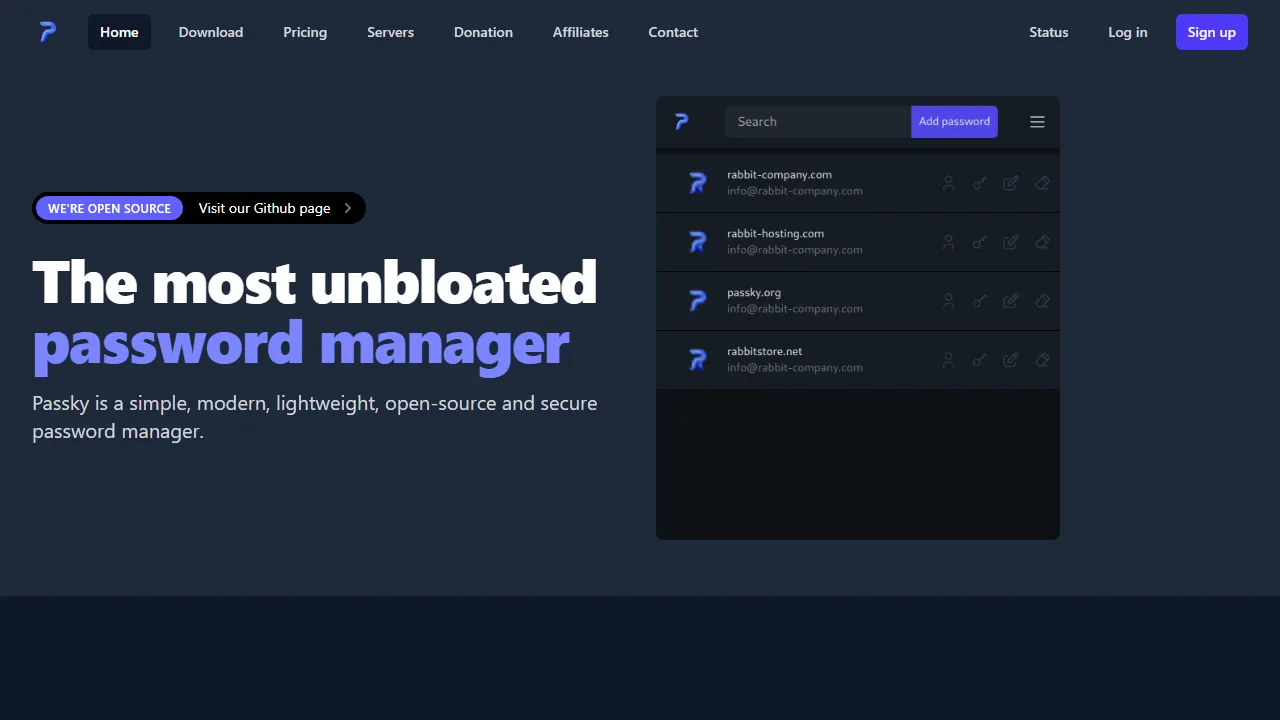 passky.org - Open Source Password Manager Software Solution screenshot