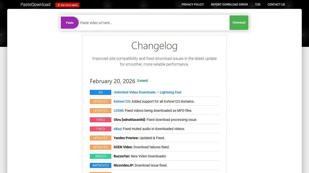 pastedownload.com - Support Faster File Download Speeds screenshot