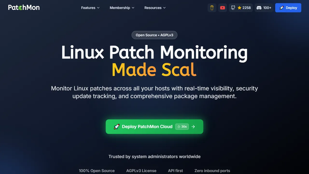 patchmon.net - Linux Patch Management and Monitoring Solution screenshot