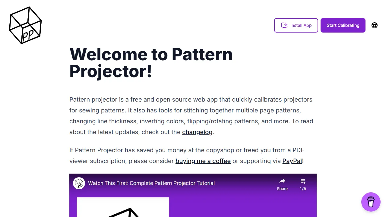 patternprojector.com - Free Open Source Web App screenshot