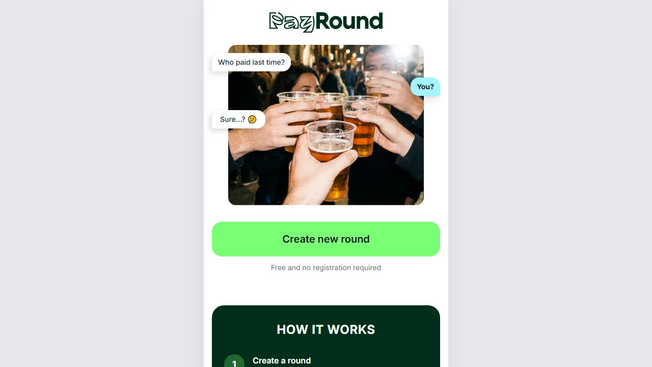 payround.app - Free Expense Tracker App for Friends screenshot