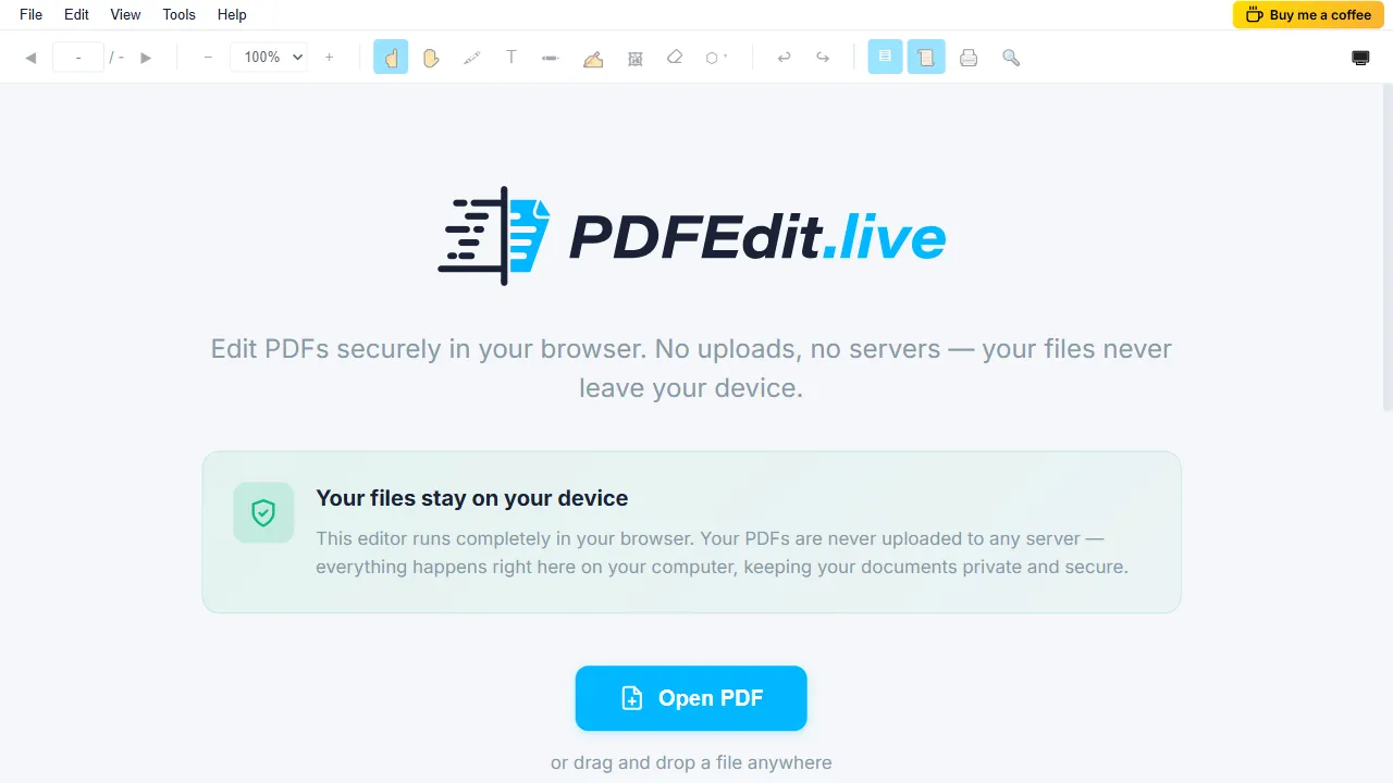 pdfedit.live - Free PDF Editor for Windows screenshot