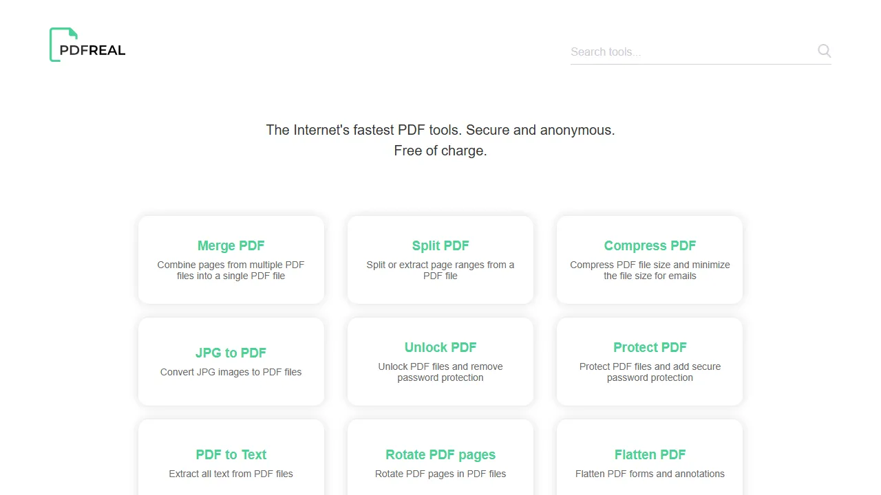pdfreal.com - Free Tool to Merge PDF Documents Online screenshot