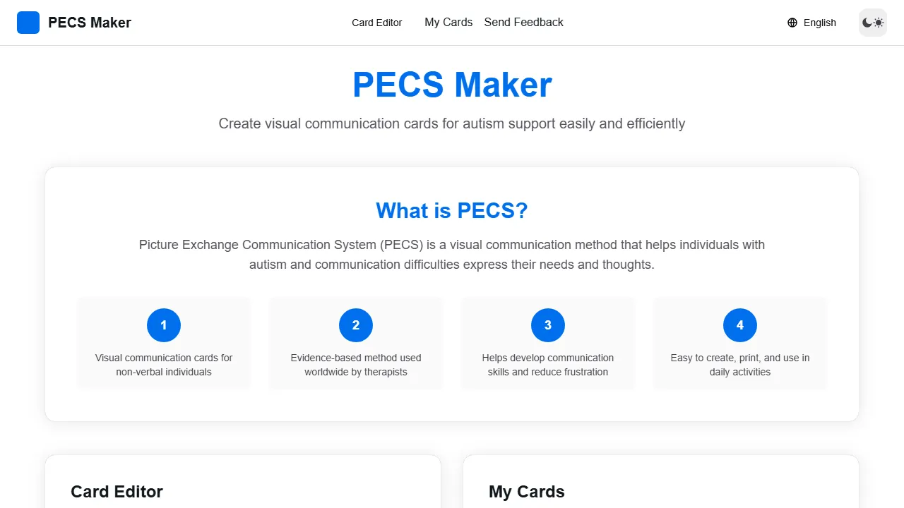 pecsmaker.com - Online Visual Aid Creator for Families screenshot