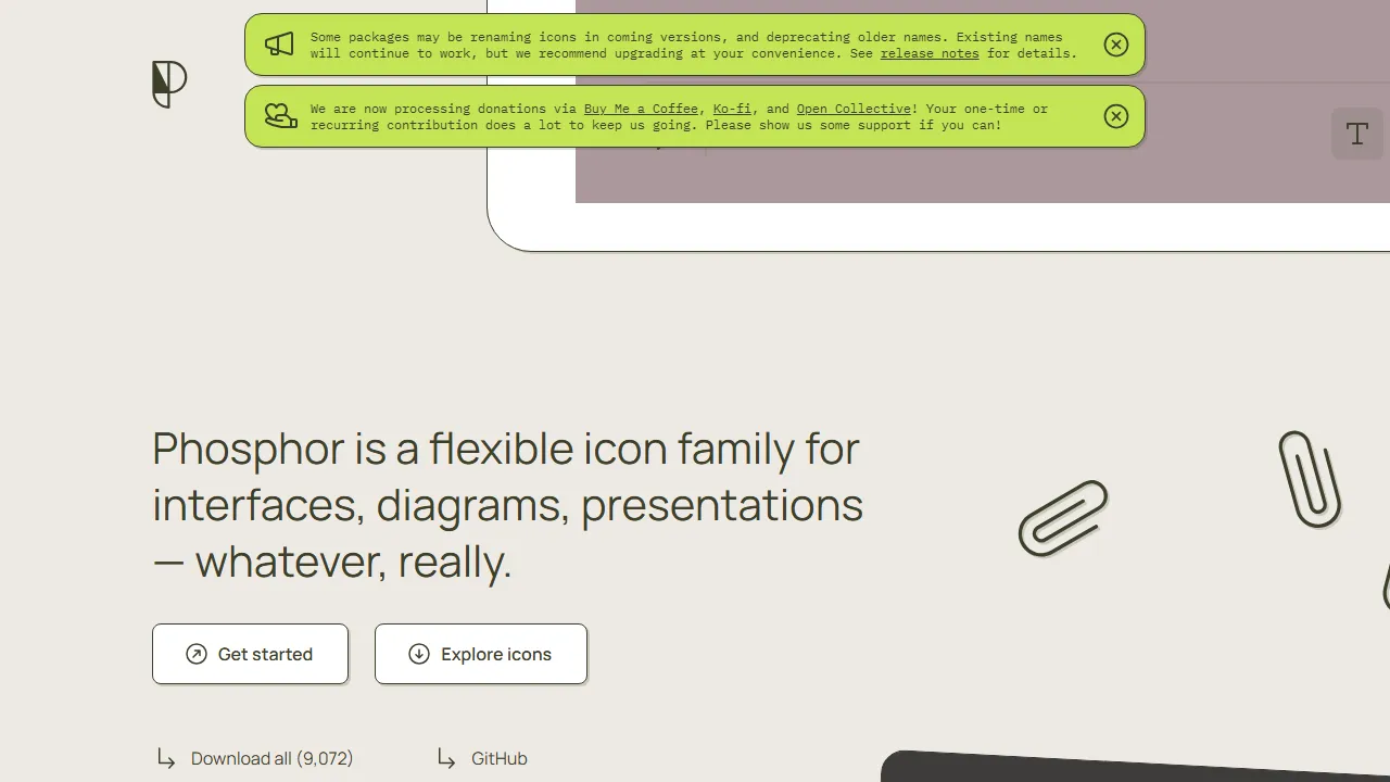 phosphoricons.com - Versatile Icon Library for React screenshot