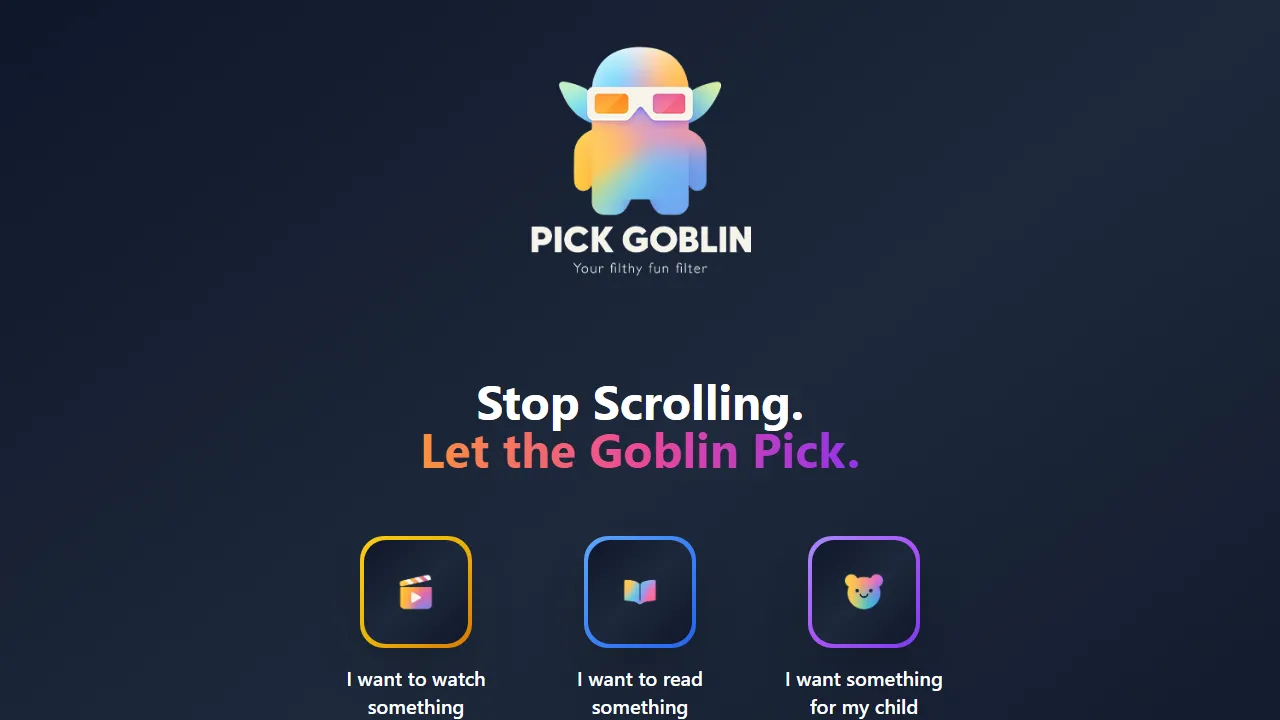 pickgoblin.com - Fun Content Recommendation Engine For You screenshot