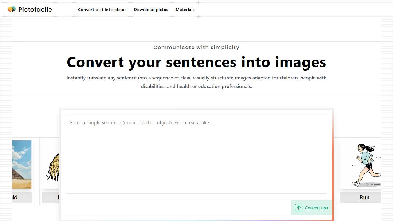 pictofacile.com - Free Pictograms for Communication Aid screenshot
