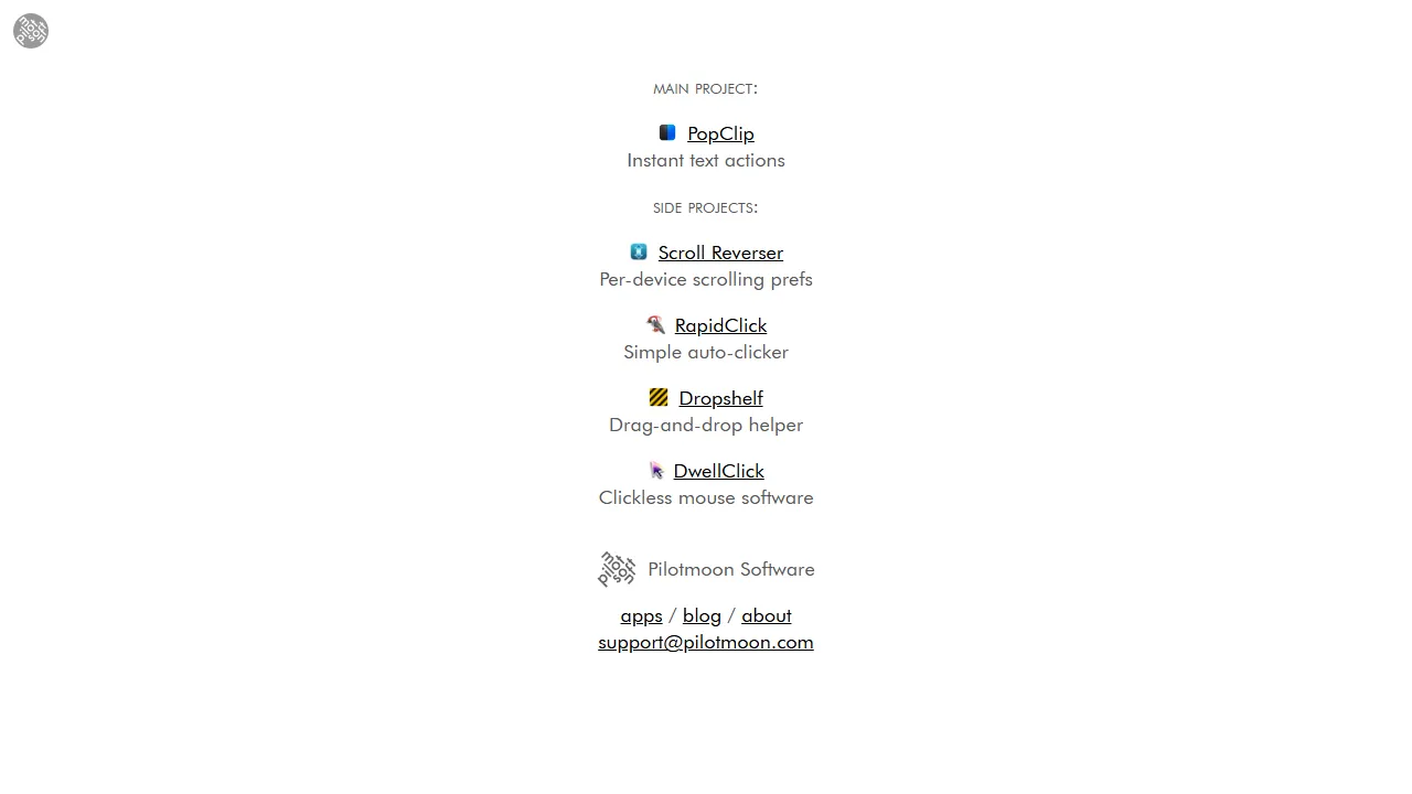 pilotmoon.com - Mac Utility Software and Extensions screenshot