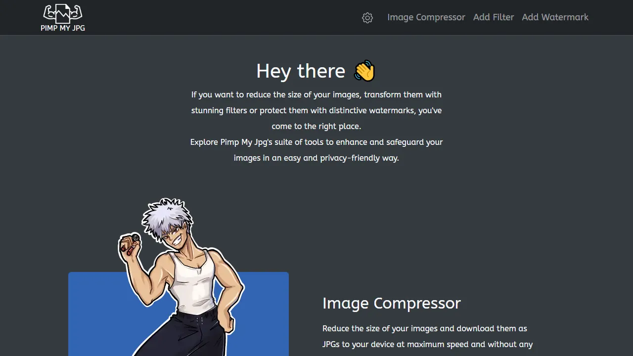 pimpmyjpg.com - Image Compression Tool - Photo Picture Compressor screenshot