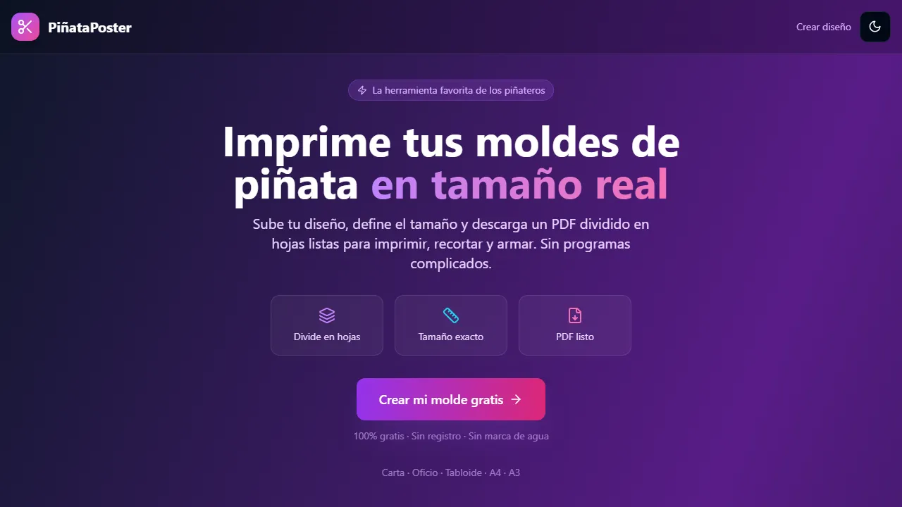 pinataposter.com - Poster Design App for Easy Printing screenshot