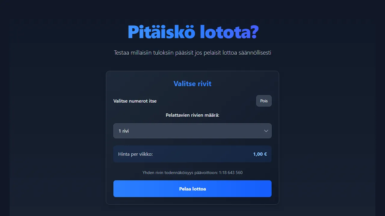 pitaiskolotota.fi - Educational Simulation Tool for Probability Teaching screenshot