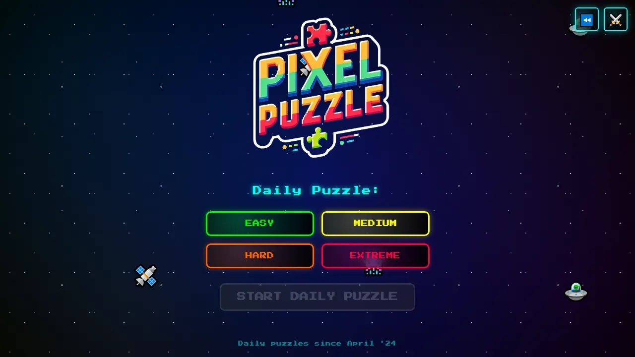pixelpuzzle.app - AI-Powered Pixel Art Puzzle Game screenshot