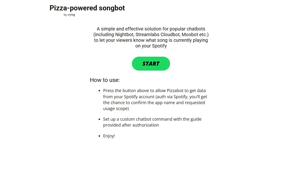 pizzabot.t1nc4n.tech - Twitch Chatbot Spotify Scrobbler For Streamers screenshot