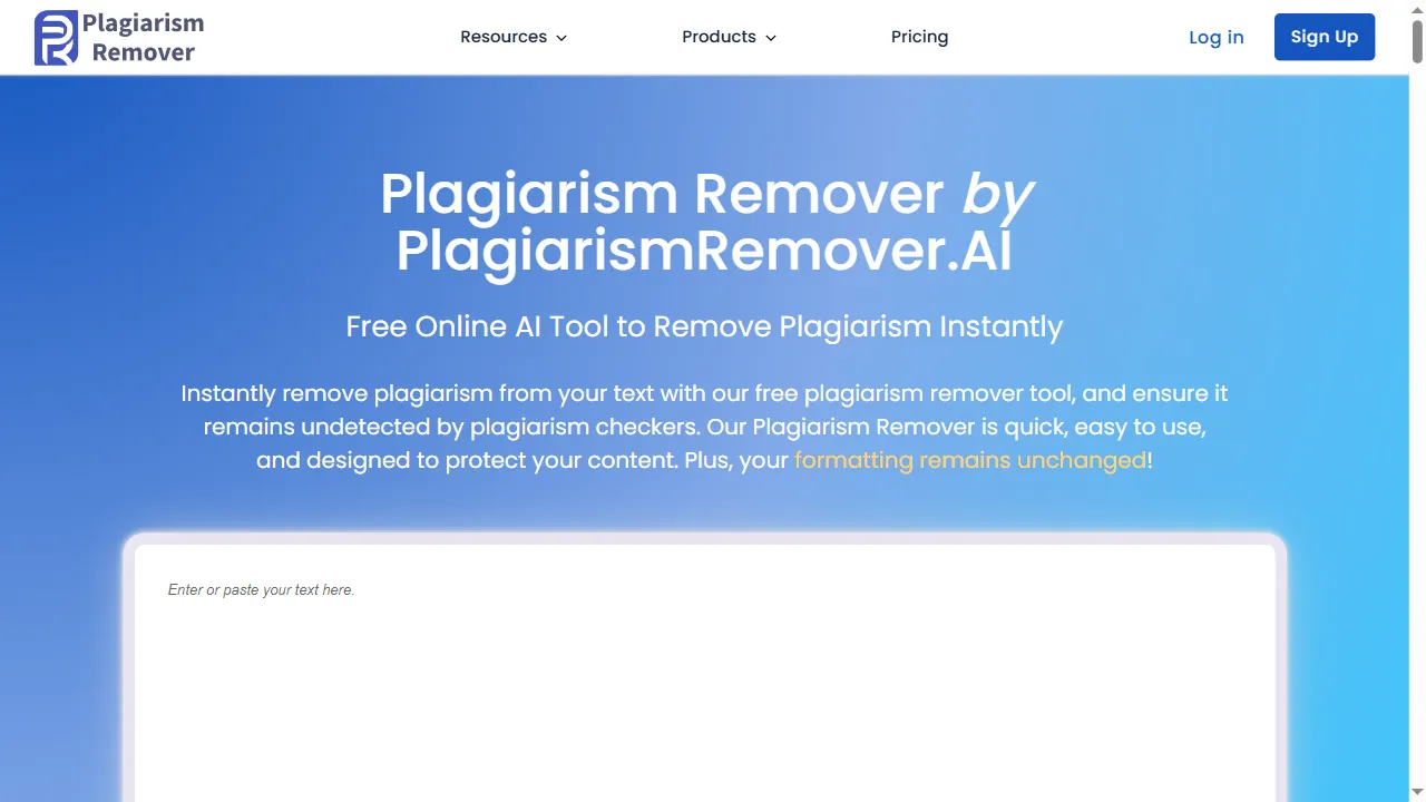 plagiarismremover.ai - AI Plagiarism Remover Online for Original Content screenshot