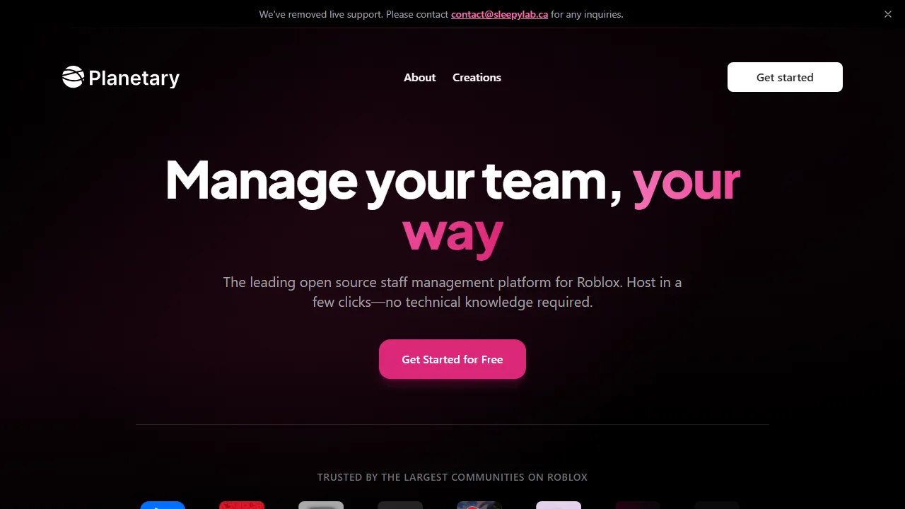 planetaryapp.cloud - Free Open Source Hosting Solution screenshot