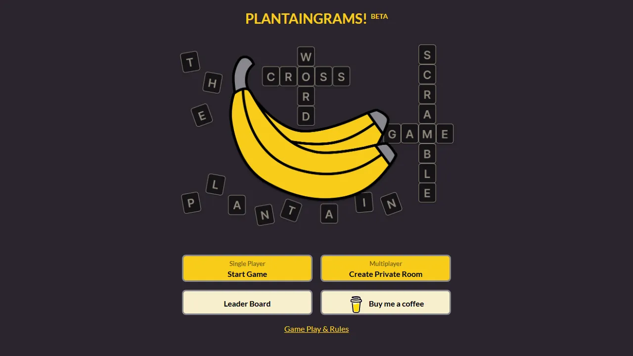 plantaingrams.app - Free Online Mini Cross Word Game screenshot
