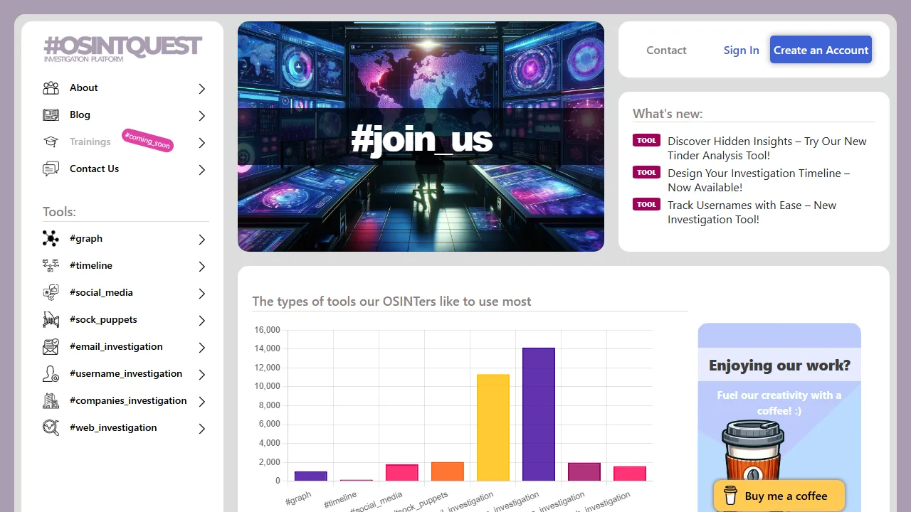 platform.osintquest.pl - OSINT Investigation Platform for Open Source Intelligence screenshot