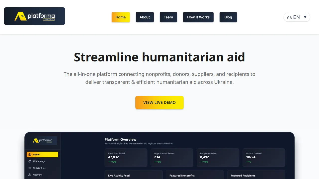 platformaapp.com - Platform for Global Humanitarian Aid Logistics screenshot