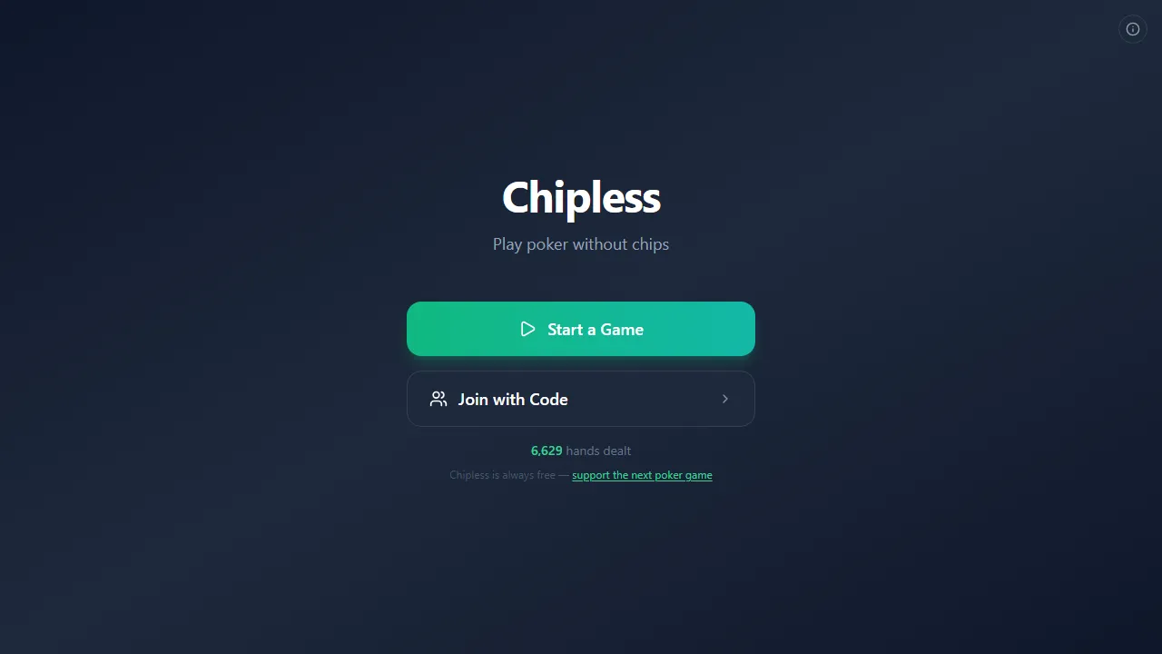 playchipless.com - Free Mobile Poker Tracker Application screenshot