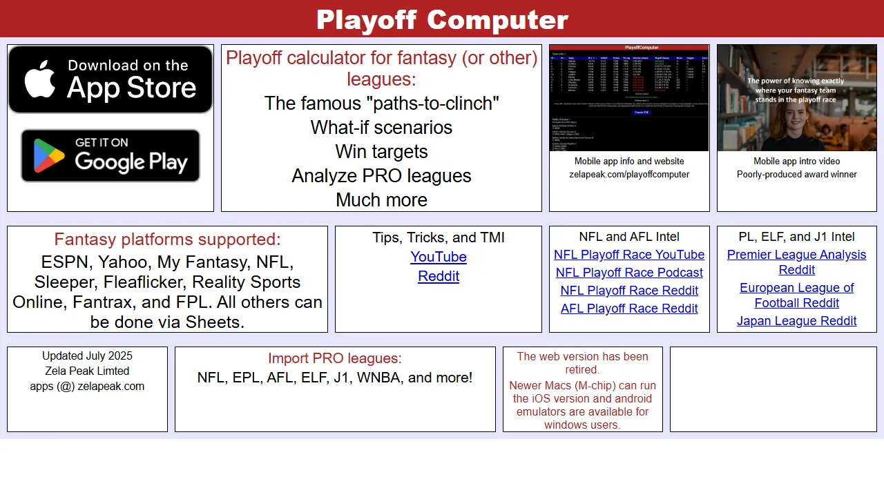 playoffcomputer.appspot.com - Sports Analytics Data Analysis Standings Insights screenshot