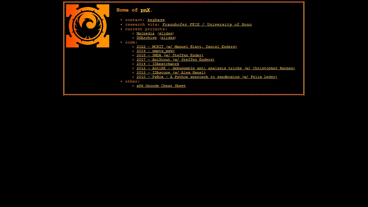 pnx.tf - Malware Analysis and Automation Tools screenshot