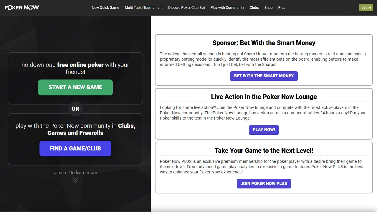 pokernow.club - Free Online Private Poker With Friends screenshot