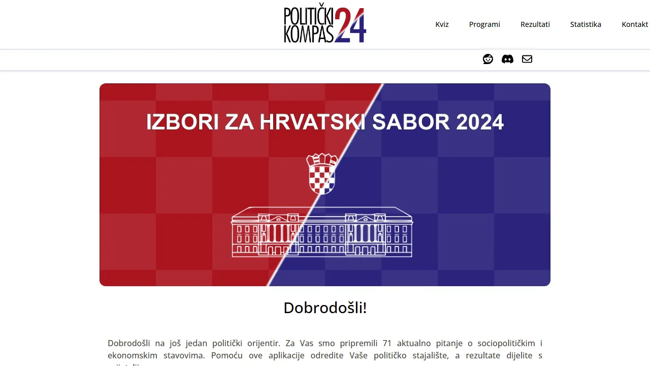 politickikompas.com - Political Identity Assessment screenshot
