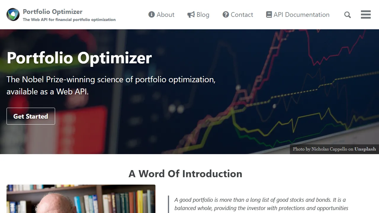 portfoliooptimizer.io - Web API for Portfolio Optimization screenshot