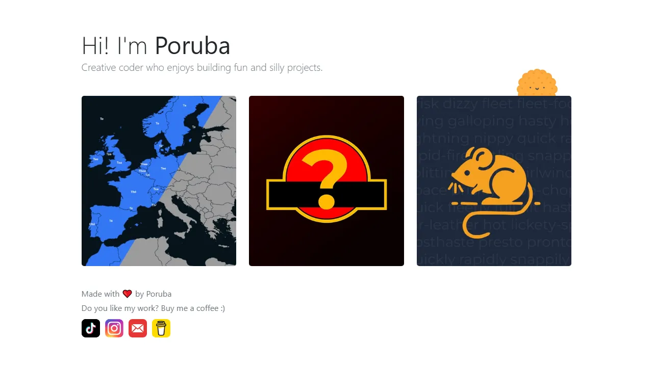 poruba.fun - Creative Coding Projects Showcase screenshot