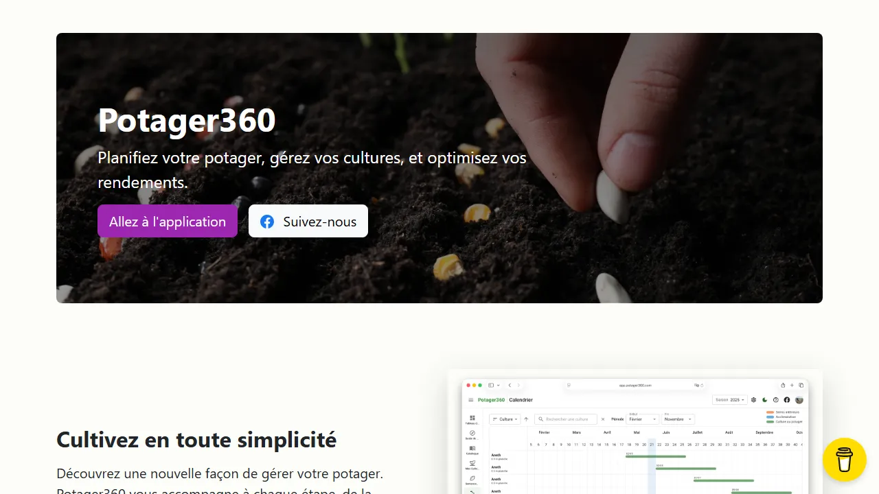 potager360.com - Garden Management Software to Plan Your Garden screenshot