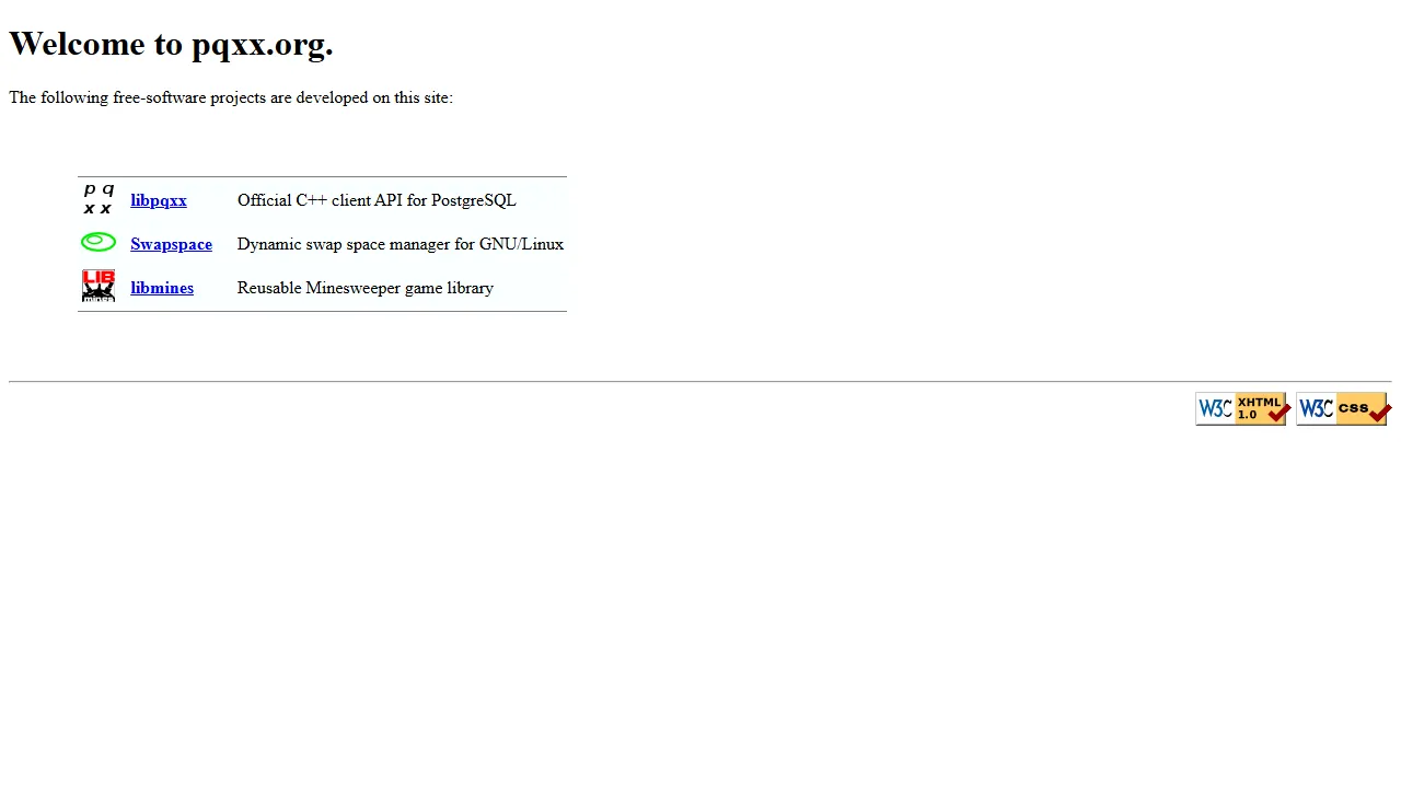 pqxx.org - C++ API for PostgreSQL Database Management screenshot