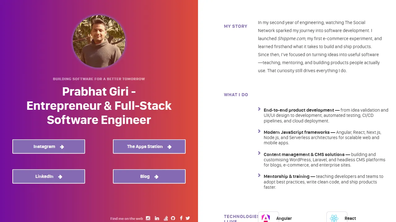 prabhatgiri.com - Support AI App Development and Earn Elixirs screenshot