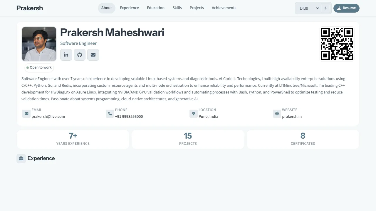 prakersh.in - AI Digital Memory with Life Trackers screenshot