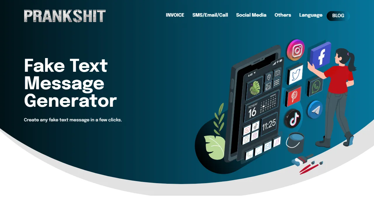 prankshit.com - Fake Chat Generator For Realistic Pranks screenshot