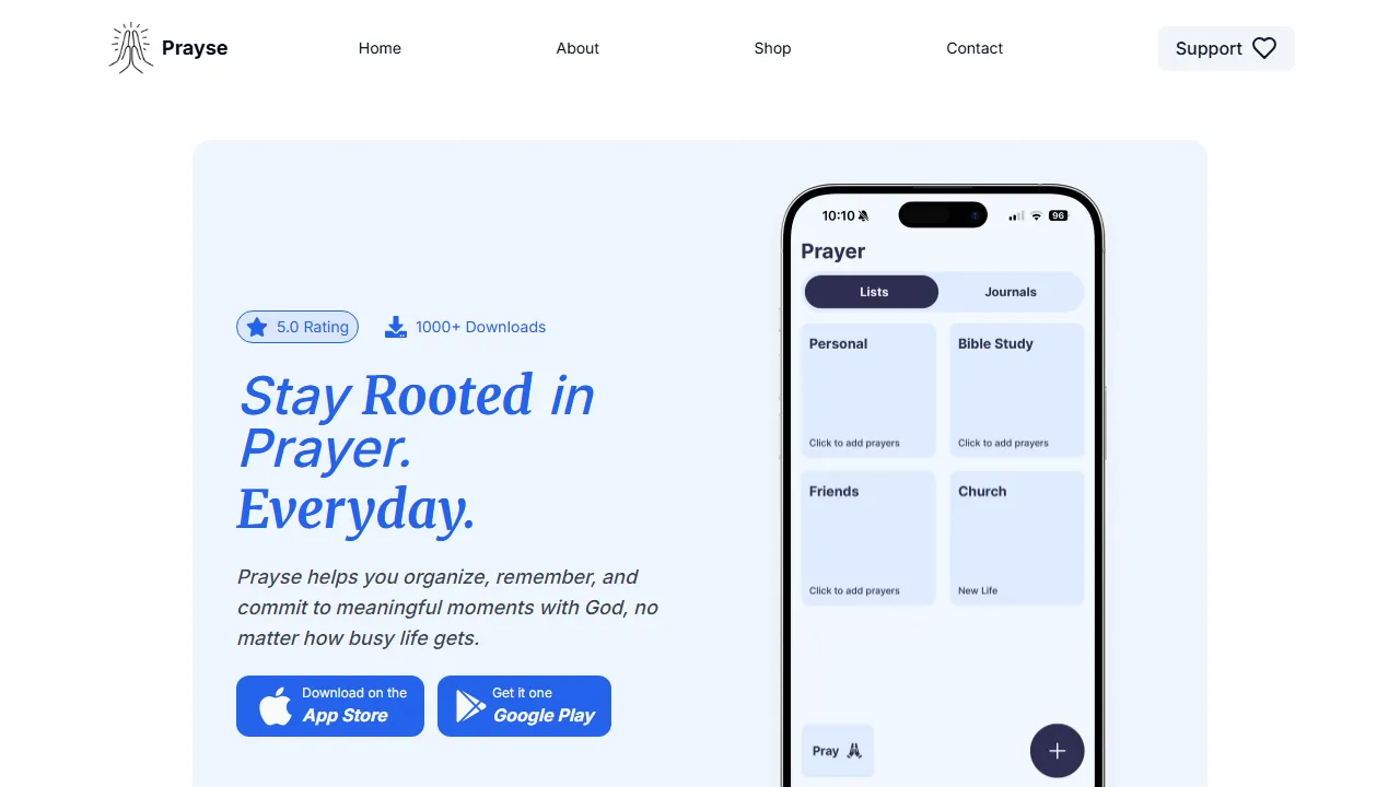 prayse.app - Bible Study and Prayer Journal App screenshot