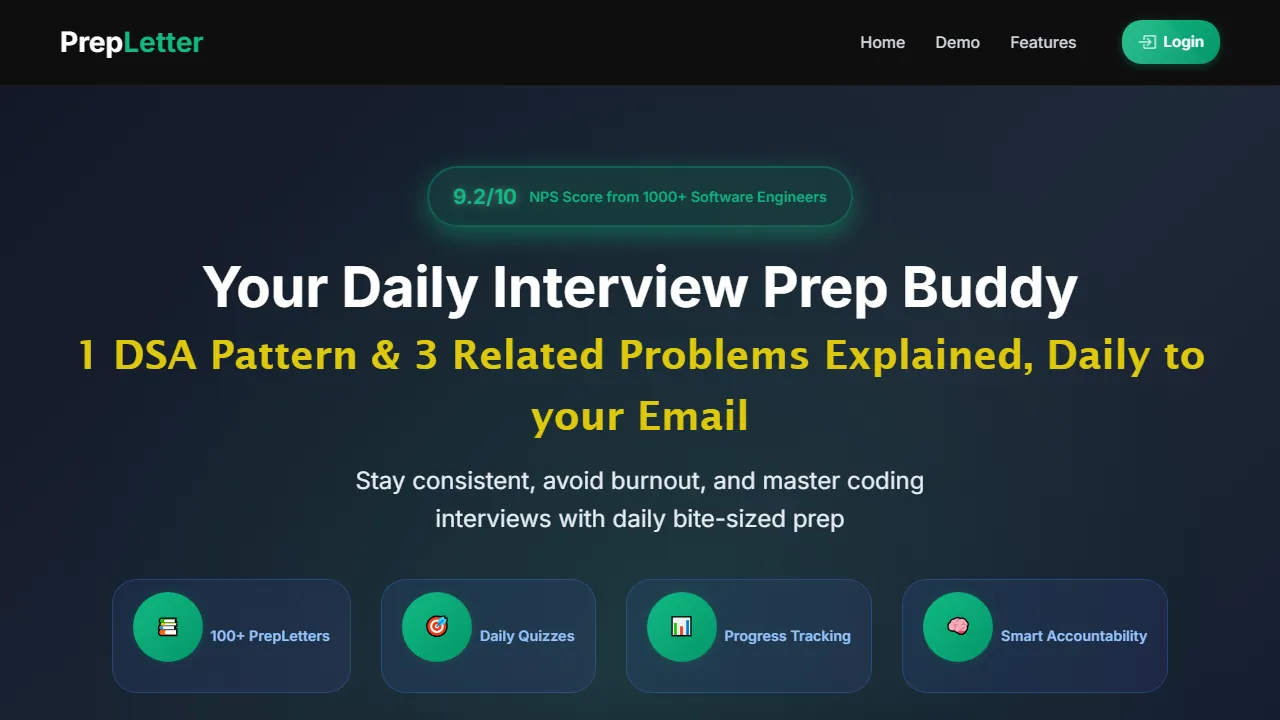 prepletter.app - Python Coding Interview Prep - Questions Answers screenshot