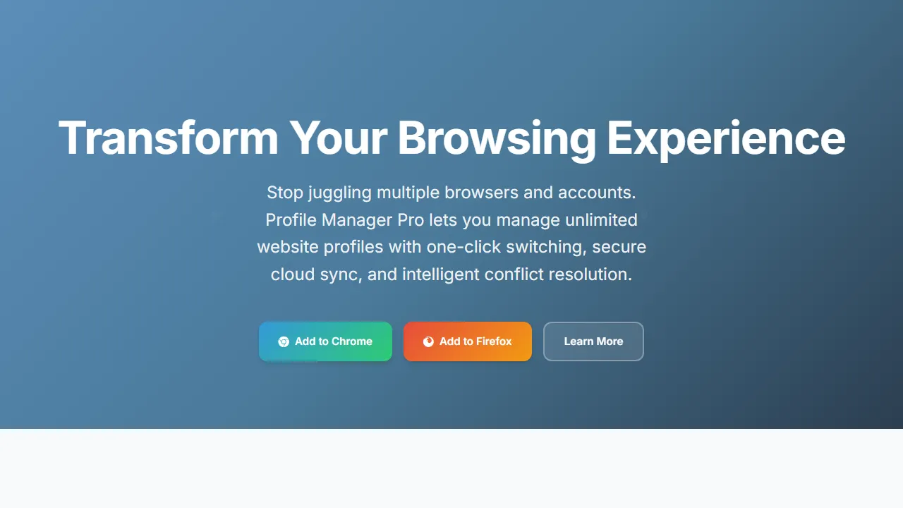 profilemanager.pro - Browser Extension for Profile Management screenshot