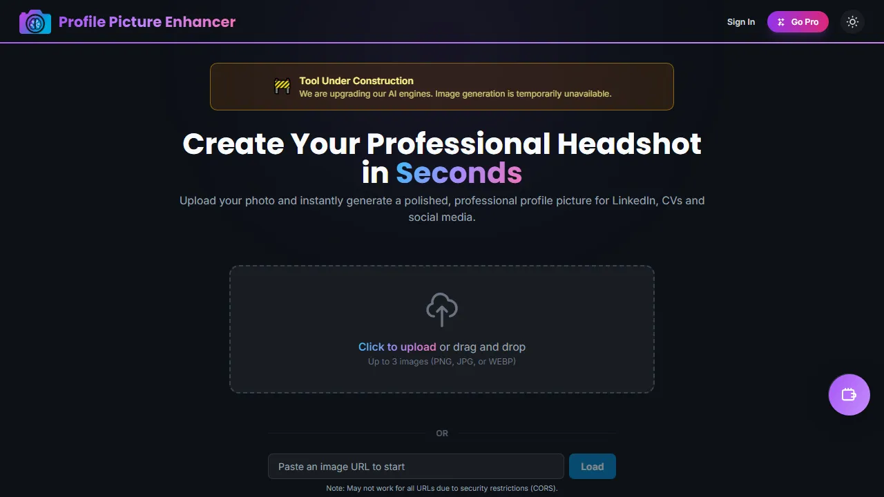profilepictureenhancer.com - AI Profile Picture Enhancer Tool screenshot
