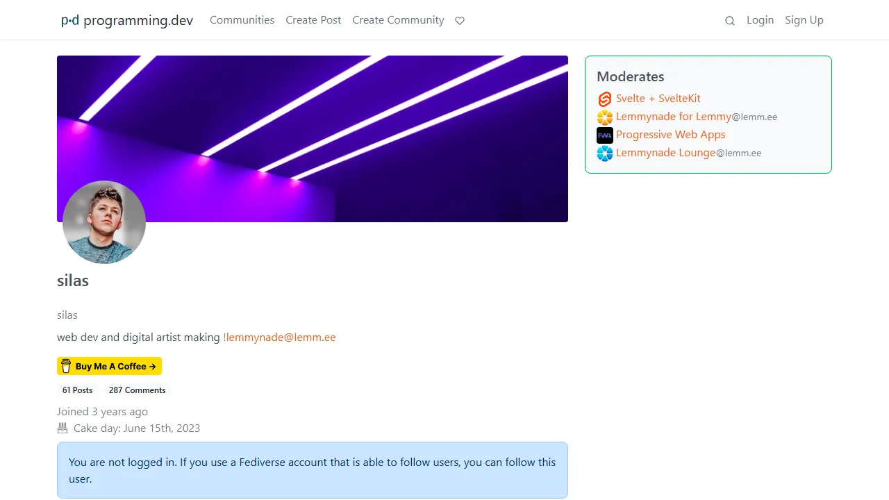 programming.dev - Free Web App for Lemmy Social screenshot