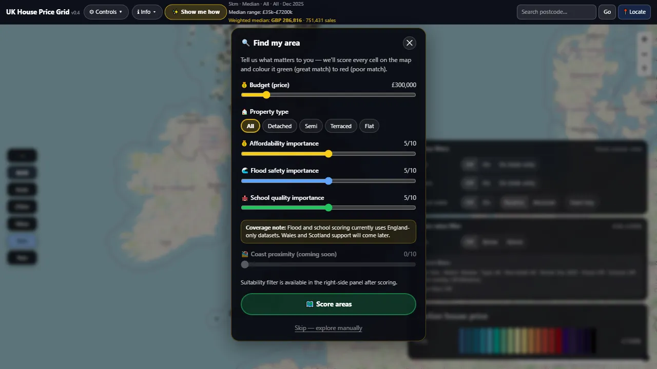 propertypricemap.co.uk - UK House Price Map Tool screenshot