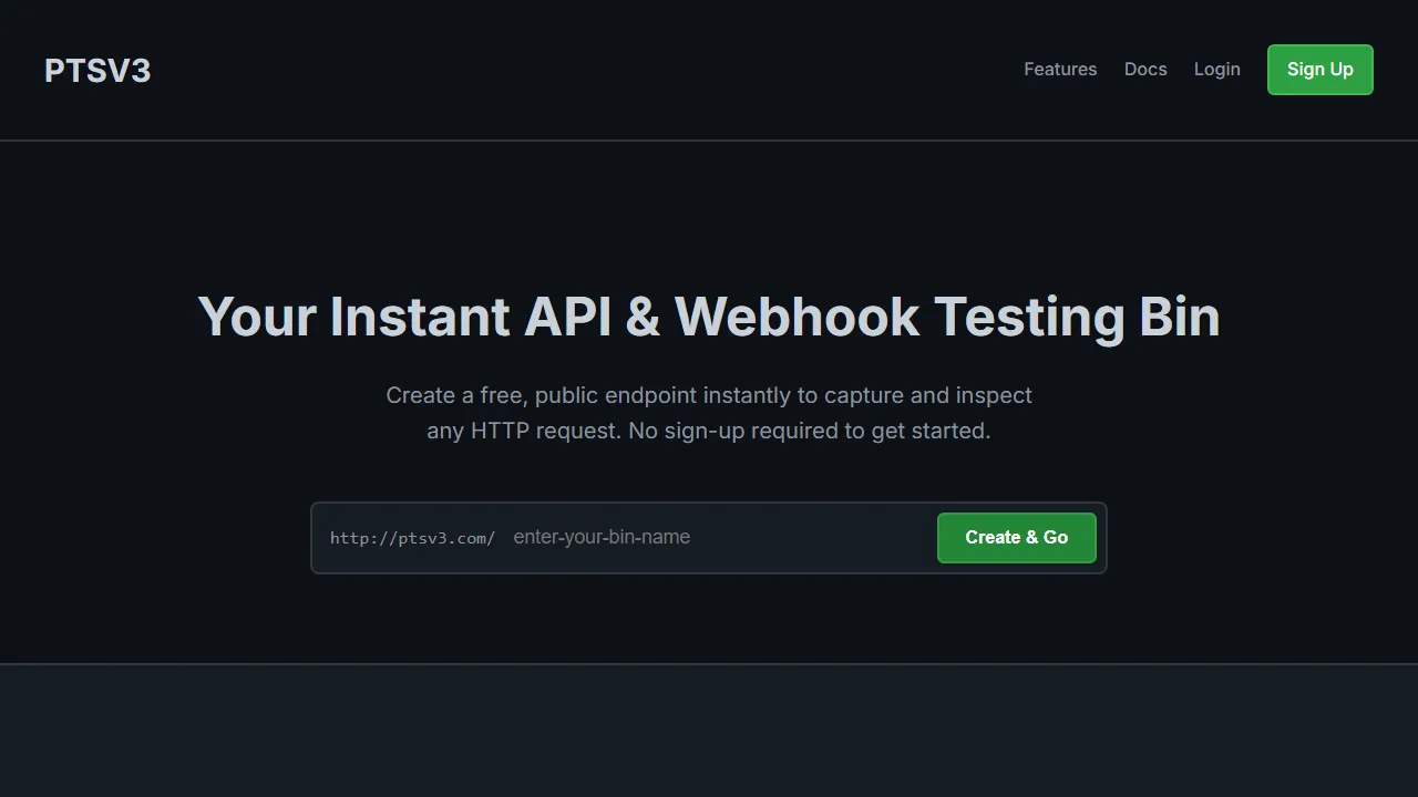 ptsv3.com - API and Webhook Testing Tool Online screenshot
