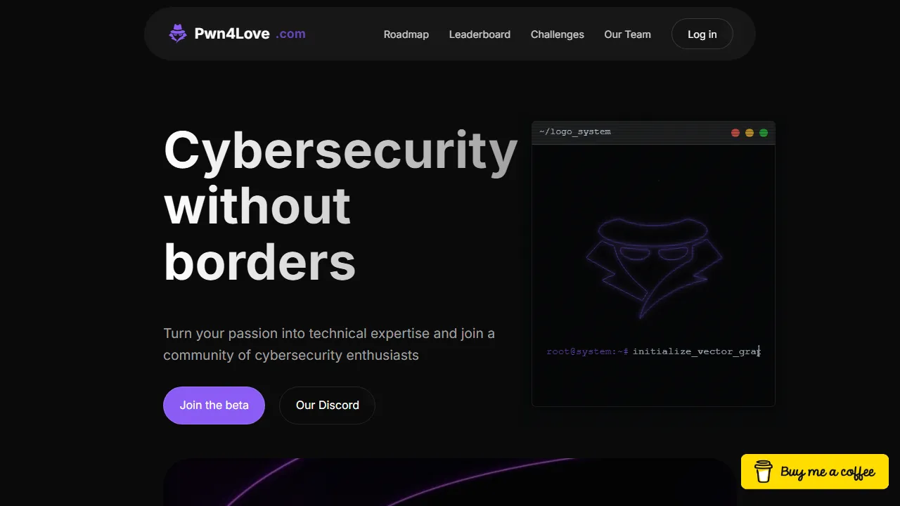 pwn4love.com - Cybersecurity Training Platform with Ethical Hacking screenshot