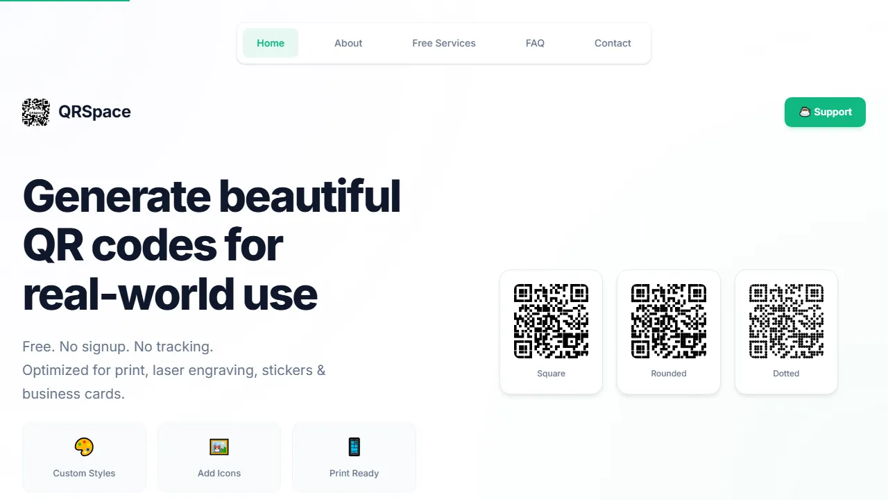 qrspace.app - Free Online QR Code Generator screenshot
