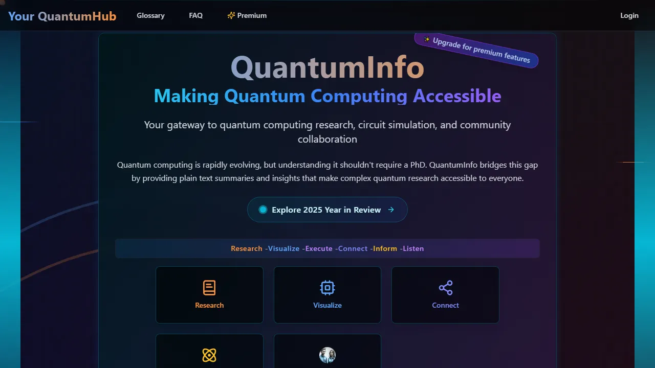 quantuminfo.app - Quantum Computing App for Practical Applications screenshot