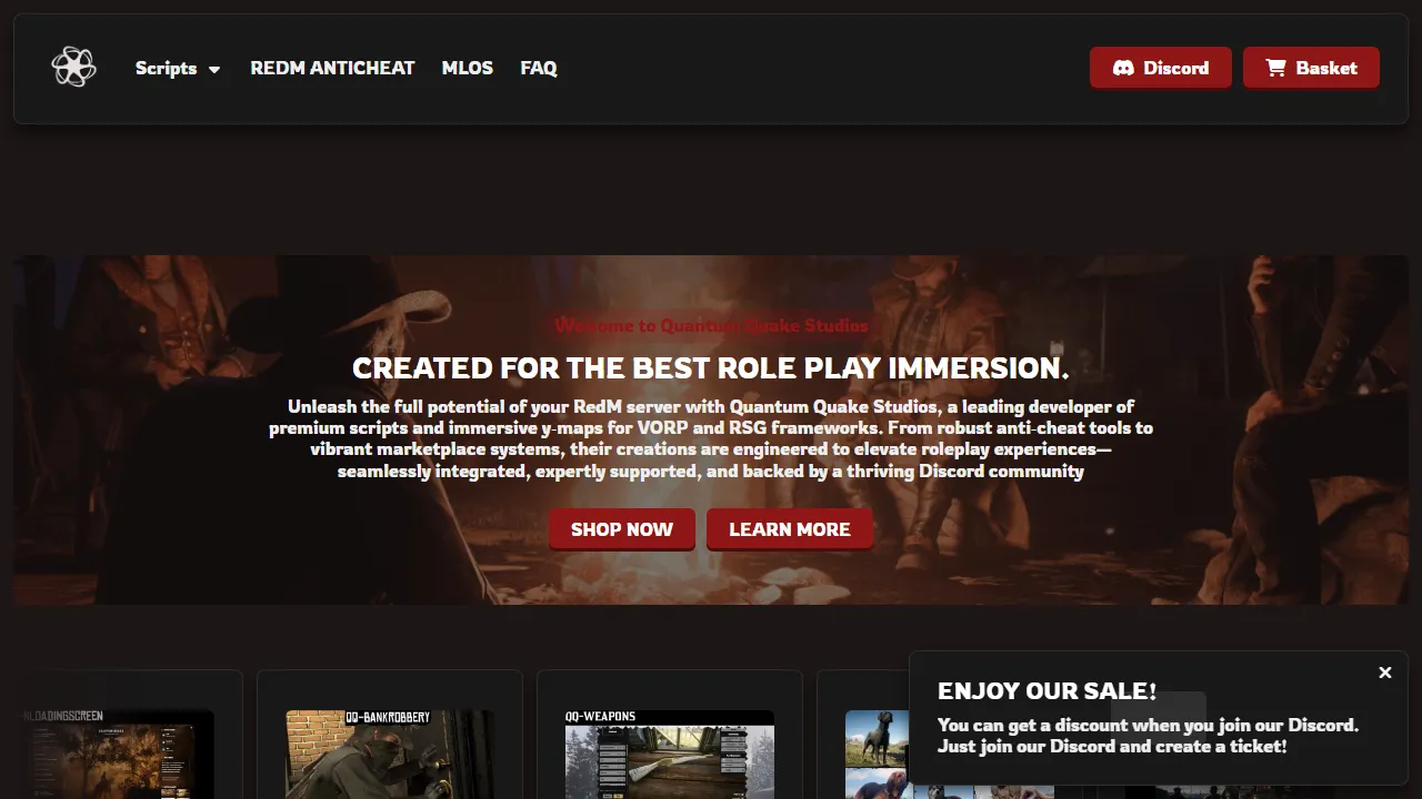 quantumquake.fragmentor.io - RedM Scripting Services for Enhanced Gameplay screenshot