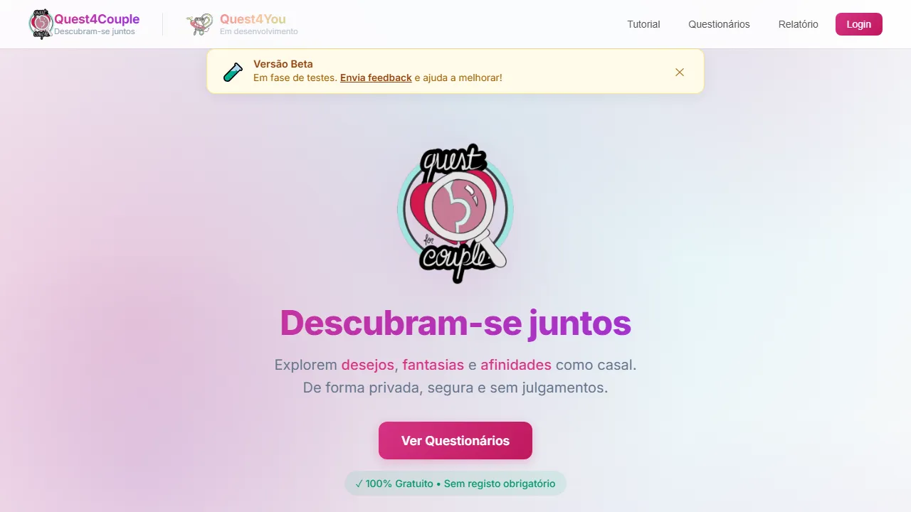 quest4couple.pt - Relationship Questions Platform For Couples screenshot