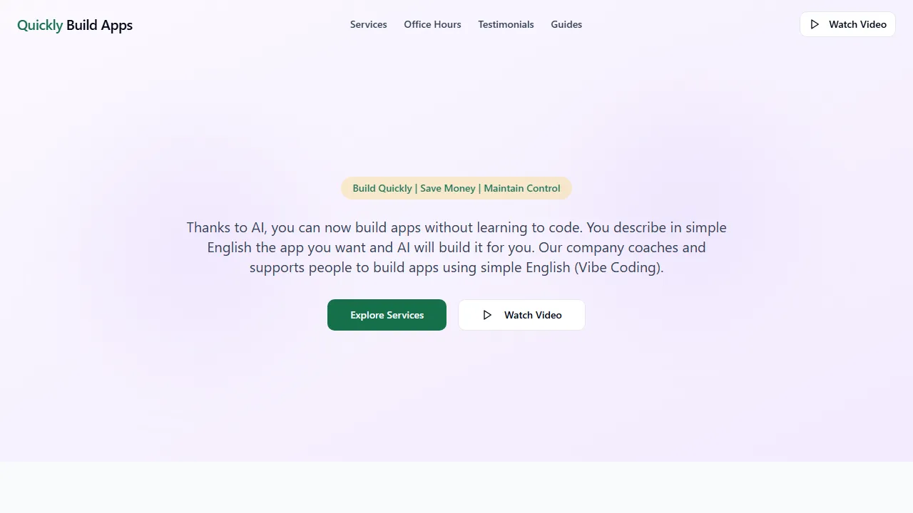 quicklybuildapps.com - Software Engineer Support. Custom Software Services. screenshot