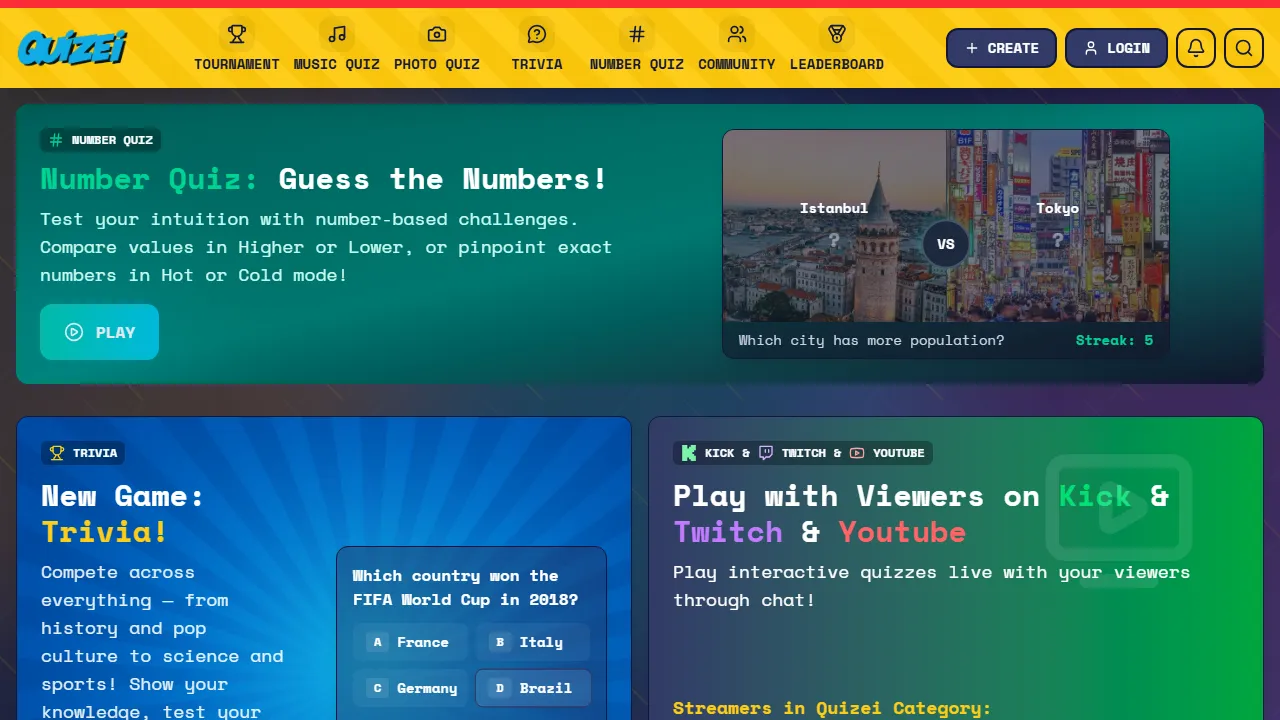 quizei.com - Online Quiz Creation and Fun screenshot