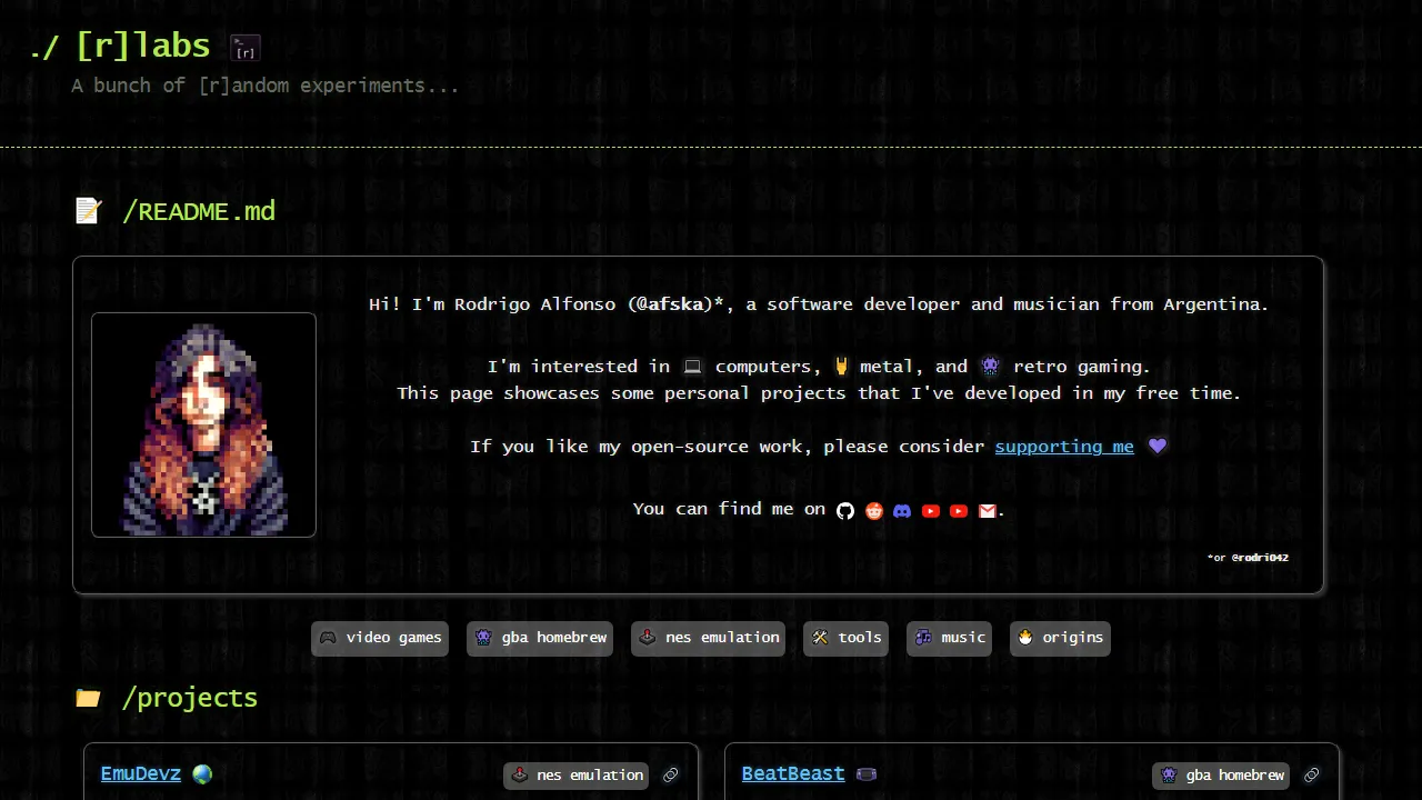 r-labs.io - Indie Game Creator Studio Software screenshot